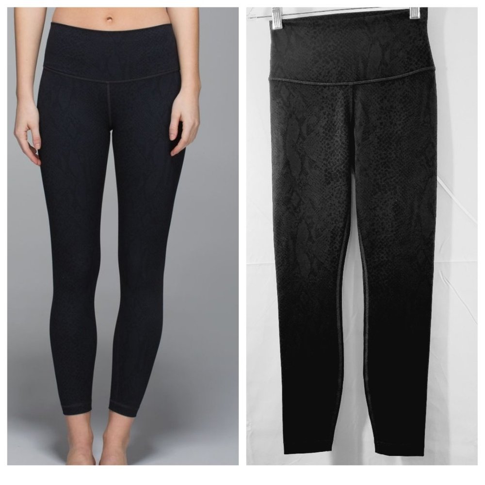 lululemon athletica Black Snake-Print High-Rise Leggings